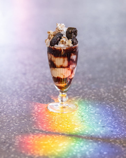 Protein Popcorn Brownie Sundae